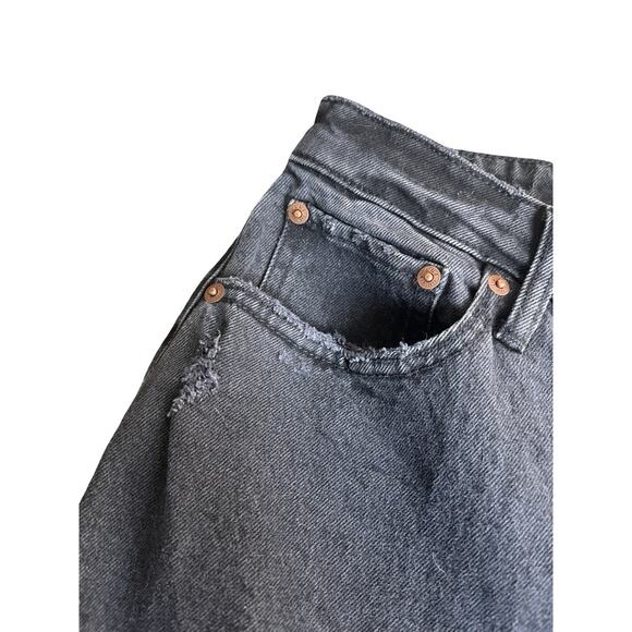 Abercrombie & Fitch The Dad High Rise Jeans 2 Short / 26 Button Fly Straight Leg - Picture 5 of 6